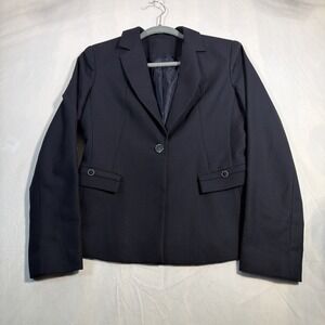 Birdie Navy Woman's S Blazer Coat Business Classic Pockets Notched Lapel